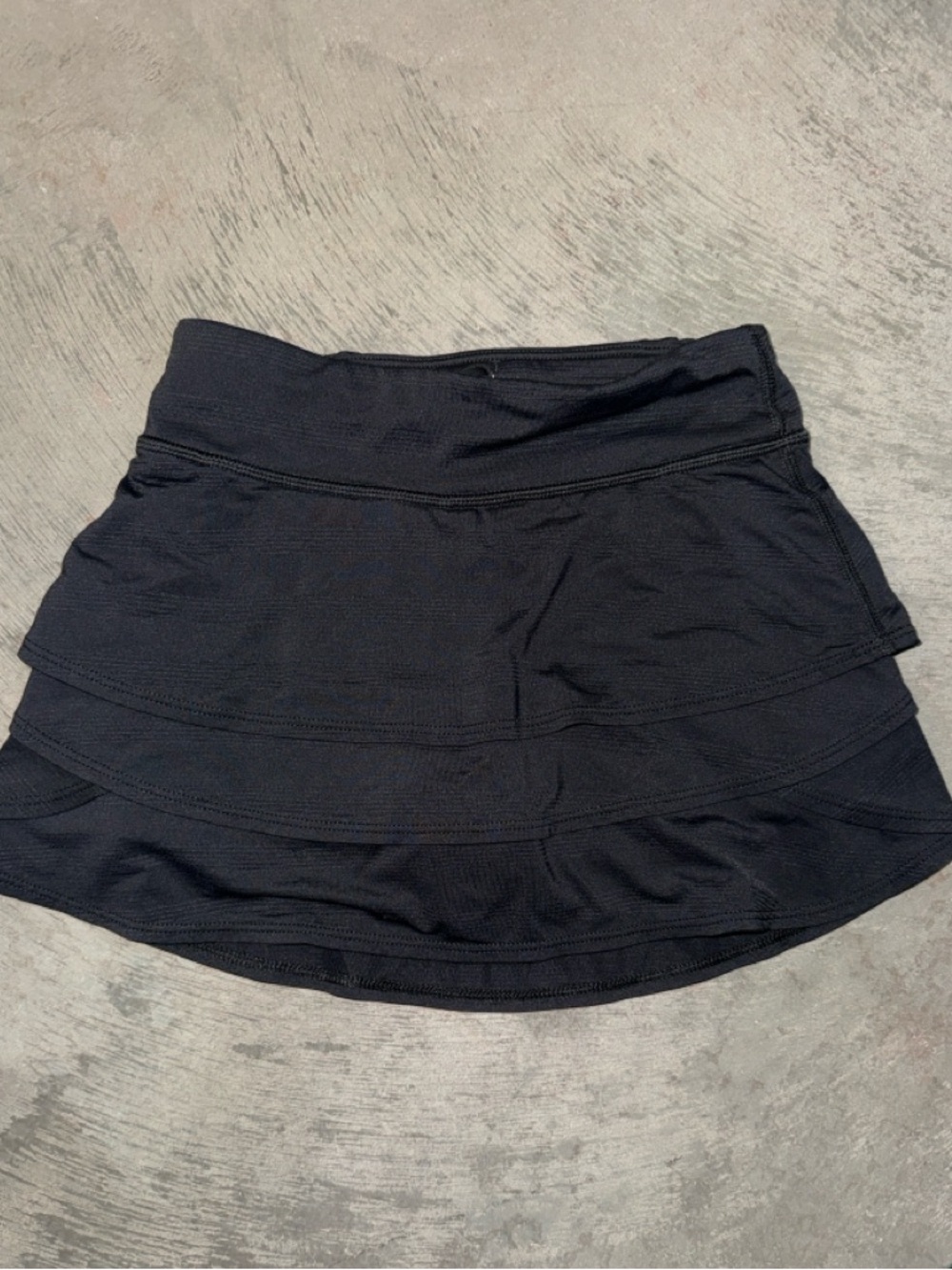 Athleta Girl Size 6 Black Layered Skater Skirt